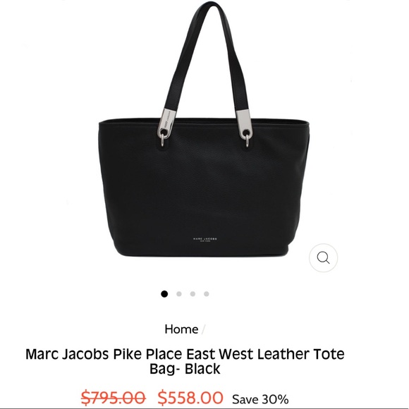 MARC JACOBS Pike Place Black Leather Tote Bag - Picture 2 of 11